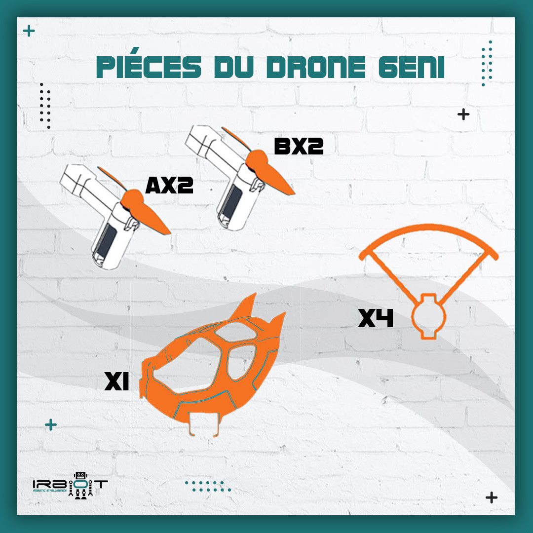 Pièces du DRONE 6EN1 (sauf AI CORE)